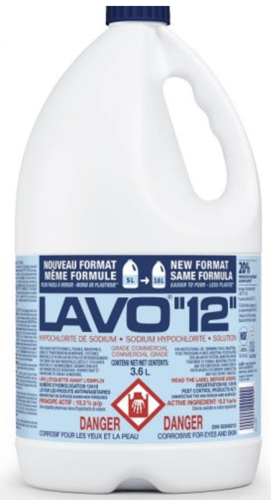 EAU DE JAVEL LAVO 12% 6X3.6L/CSE