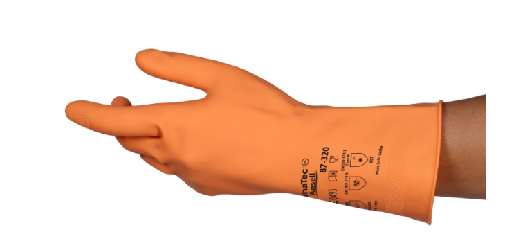 ANSELL-87-320 GANT ALFATEC ORANGE 12'' LARGE 18MIL 12/PQT
