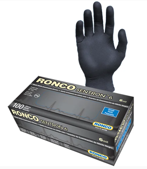 RC-962S GANT NITRILE SMALL NOIR 6MIL ''SENTRON 6'' 100/BTE