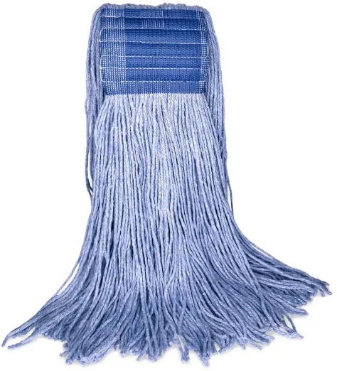 BVS-BEBL16 MOPPE BLEUE 16OZ BRINS COUPÉS AVEC BANDE LARGE