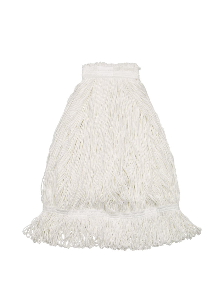 VILEDA-134615 MOPPE À CIRER BLANCHE 16OZ BRINS ATTACHÉS ET BOUCLÉS AVEC BANDE ÉTROITE