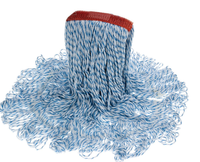 AG-1763 MOPPE BLEUE À CIRER DE FINITION SATIN 20OZ BRINS BOUCLÉS AVEC BANDE ÉTROITE