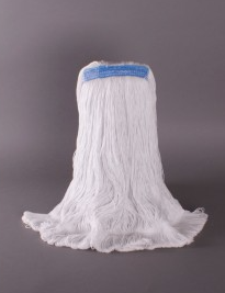 BVS-BEC3 MOPPE À CIRER NYLON BLANCHE 20OZ BRINS ATTACHÉS ET BOUCLÉS AVEC BANDE ÉTROITE