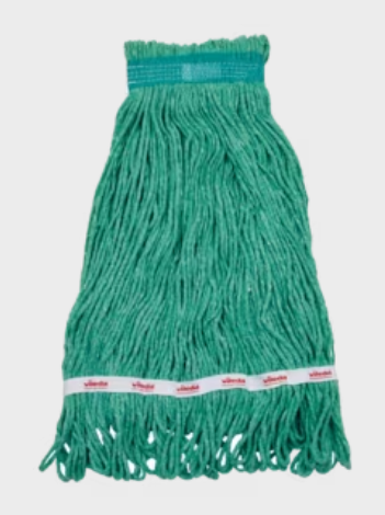 VILEDA-134882 MOPPE VERTE 16OZ BRINS ATTACHÉS ET BOUCLÉS AVEC BANDE LARGE