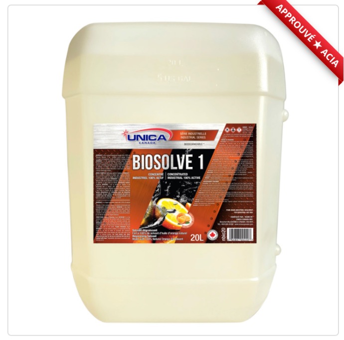 UNICA-NBIO20 ''BIOSOLV-1'' SOLVANT DÉGRAISSANT LIQUIDE 20L 