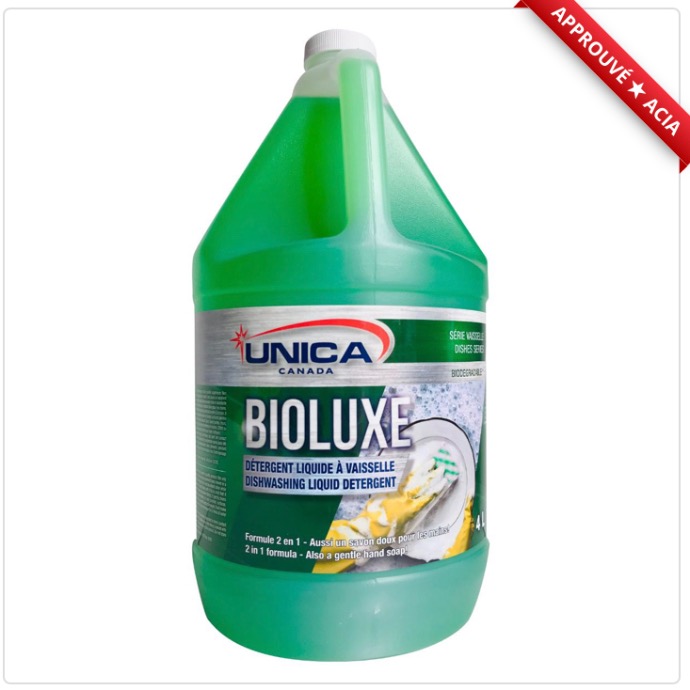 UNICA-NLUX04 ''BIOLUXE'' SAVON À VAISSELLE CONCENTRÉ 16% VERT 4L