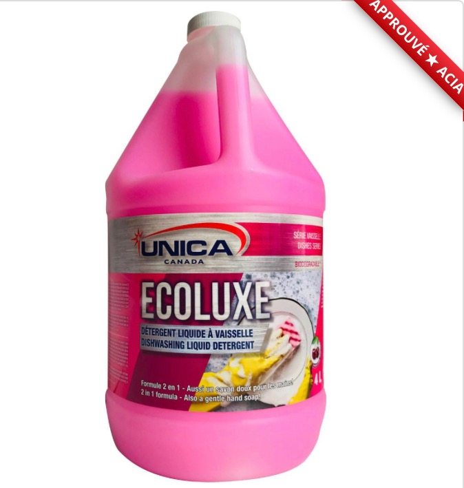 UNICA-NEDT04 ''ECOLUXE'' DÉTERGENT À VAISSELLE ROSE 4L