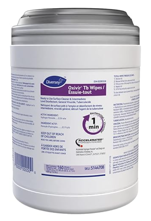 DIVERSEY-5144708 OXIVIR TB LINGETTES DÉSINFECTANTES ''160 LINGETTES/POT''