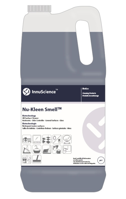 15457-''NU-KLEEN SMELL'' NETTOYANT TOUTES SURFACES ET SOLS AVEC DESTRUCTEURS D'ODEURS 4L 