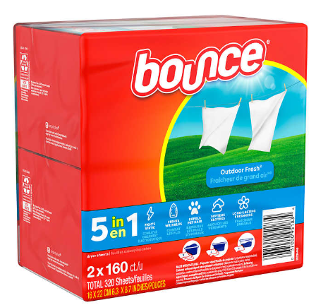 BOUNCE EN FEUILLE 320F/PQT ASSOUPLISSEUR (2X160F) OUTDOOR FRESH