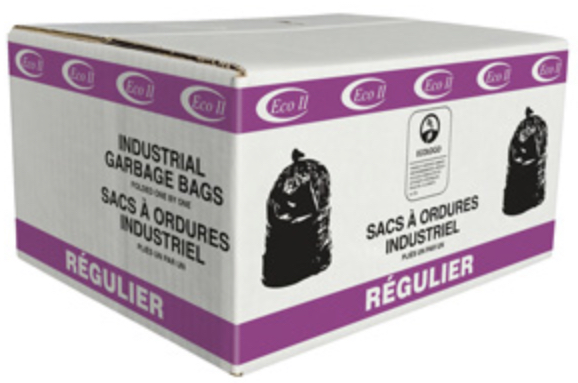 SAC À ORDURES NOIR RÉGULIER 22X24 500/CAISSE 