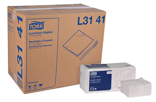 TORK-L3141 NAPKIN LUNCHEON 12X500/CSE 1 PLI BLANC