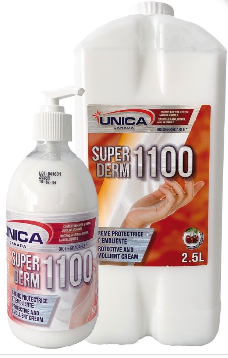 UNICA-1102 ''SUPER DERM 1100'' CRÈME PROTECTRICES MAINS ET CORPS BLANC 2.5L