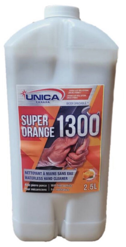 UNICA-S1302 ''SUPER ORANGE 1300'' NETTOYANT À MAINS AVEC PIERRE PONCE 2.5L
