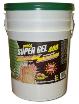 UNICA-444 ''SUPER GEL 400'' NETTOYANT À MAIN EN PÂTE AVEC PIERRE PONCE VERT 20L