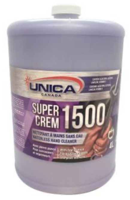 UNICA-S1504J ''SUPER CREM 1500'' NETTOYANT À MAINS AVEC PIERRE PONCE *JUG* 4L 