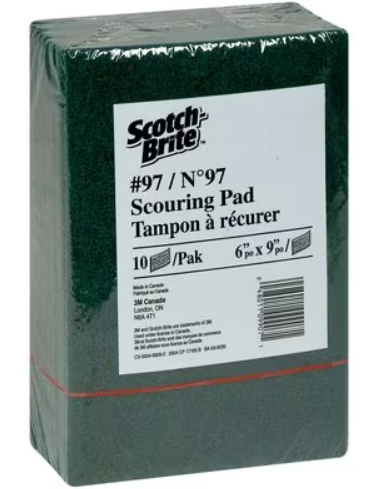 3M-97 TAMPON À RÉCURER 6''X9'' ''VERT'' VENDU 10/PAQUET