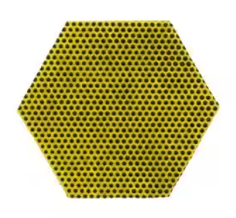 3M-96HEX(BTX15) TAMPON À RÉCURER DOUBLE USAGE HEXAGONAL JAUNE VENDU 15/BOITE