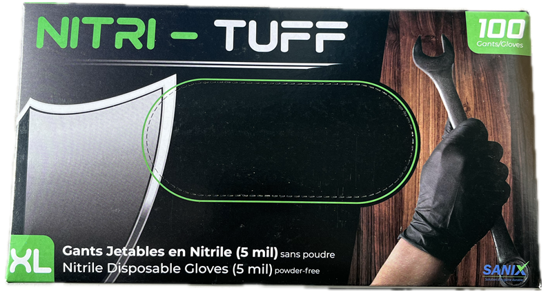GANTS NITRILE MÉDIUM NOIR 5MILL 100/BOITE
