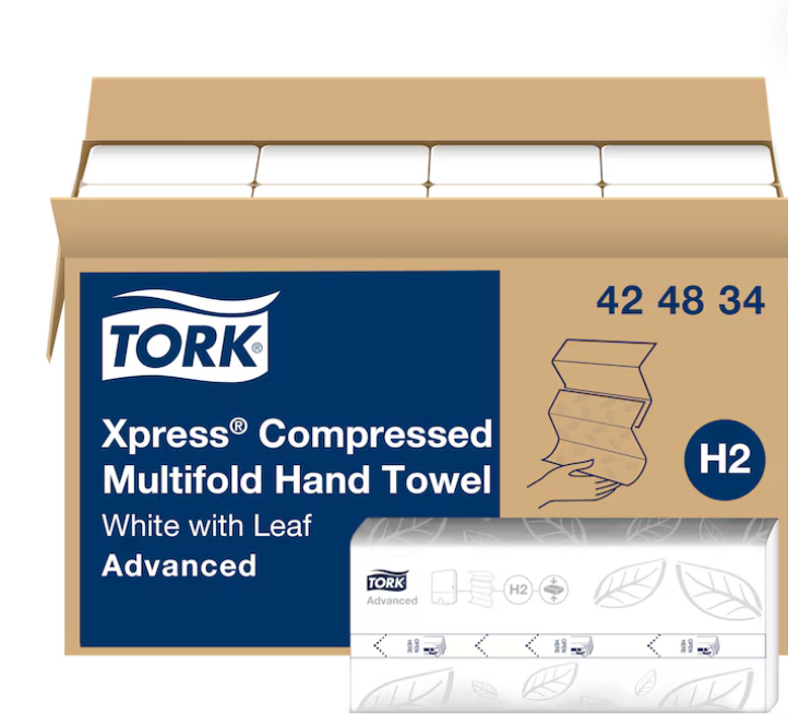 TORK-424834 ESSUIE-MAINS MULTI PLIS BLANC COMPRESSÉS TORK XPRESS 12X250/CAISSE