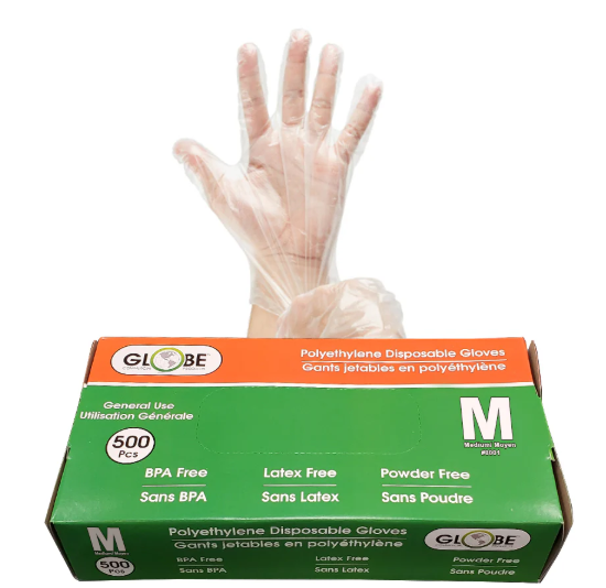 GLB-8001 GANT POLYÉTHYLÈNE SANS POUDRE FORMAT MOYEN 20X500/CAISSE