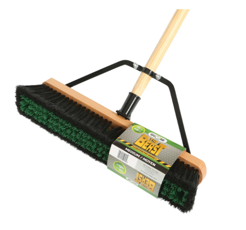 GLB-4063 BALAI BROSSE 18'' FIBRE MOYEN AVEC MANCHE ET RENFORT INCLUS