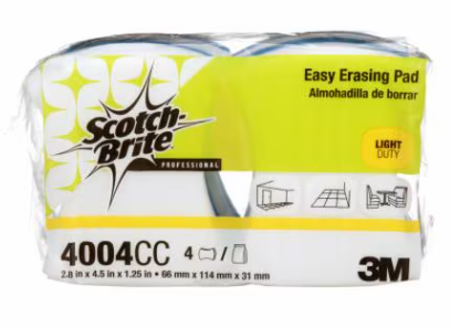 3M-4004CC TAMPON EFFACEUR FACILE BLANC/BLEU VENDU 3X12/CAISSE