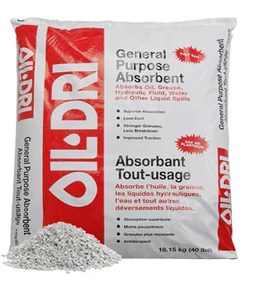 ''OIL-DRI'' SAC D'ABSORBANT D'HUILE EN GRANULE 18.15KG 