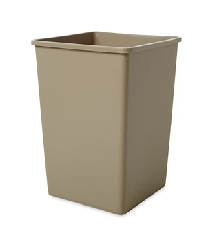 RUBBERMAID - 
FG395800BEIG POUBELLE UNTOUCHABLE CARRÉ BEIGE , 35 GAL