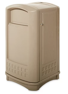 RUBBERMAID -FG396400BEIG POUBOUBELLE PLAZA 50GAL,BEIGE