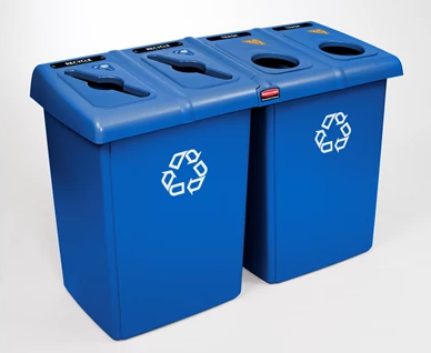 RUBBERMAID 1792372 - STATION RECYCLAGE 
 À QUATRE FLUX,BLEU