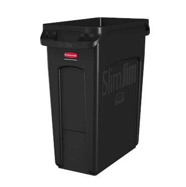 RUBBERMAID -1955959 POUBELLE SLIM JIM VENTILE NOIR 16 GAL