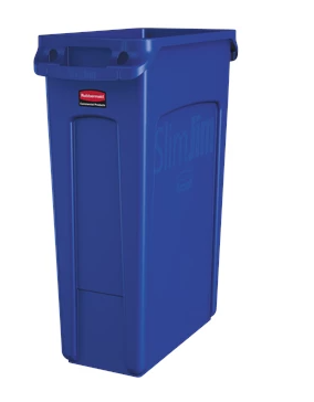 RUBBERMAID - 1956185 POUBELLE SLIM JIM  VENTILE BLEU 23 GAL