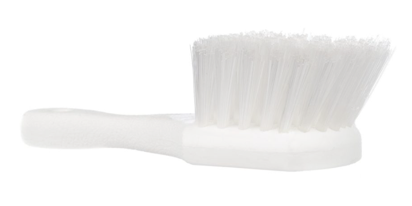 AG-828 BROSSE À RÉCURER 9'' EN POLYPROPYLÈNE AVEC PETIT MANCHE EN PLASTIQUE BLANC