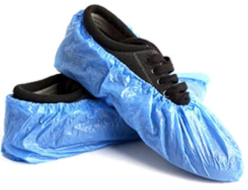 EM-7250 COUVRE-CHAUSSURES BLEUES EN PLASTIQUE ''TAILLE 6 À 10'' 100/PAQUET