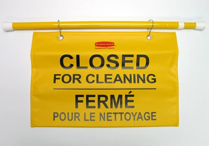 RUBBERMAID - FG9S1600YEL  BALISE DE SECURITE MULTILINGUE CLOSED FOR CLEANING