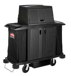 RUBBERMAID 
FG9T1900BLA - CHARIOT HOTEL NOIR AVEC CAPOT ET PORTES