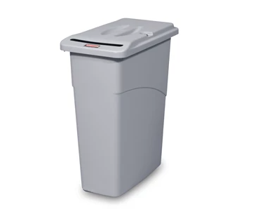 RUBBERMAID 
FG9W1500LGRAY -POUBELLE SLIM JIM AVEC COUVERCLE 23 GAL GRIS