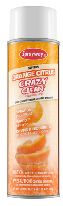 RLK-SW985W ''CRAZY CLEAN'' NETTOYANT ET DÉSODORISANT DE SURFACE ORANGE CITRUS 539GR