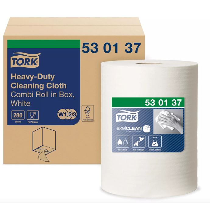 TORK-530137 CHIFFON NON-TISSÉ ULTRA-RÉSISTANT CENTER PULL BLANC 400F