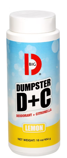 BIG D-177 ''DUMPSTER D+C'' DÉSODORISANT POUR BENNE À DÉCHETS EN GRANULE ''LEMON'' 454GR/16OZ