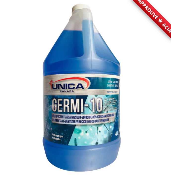 UNICA-NGRM04 GERMI-10 ASSAINISSEUR/VIRUCIDE/DÉSODORISANT/FONGICIDE 4L