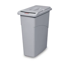 [059W15] RUBBERMAID 
FG9W1500LGRAY -POUBELLE SLIM JIM AVEC COUVERCLE 23 GAL GRIS