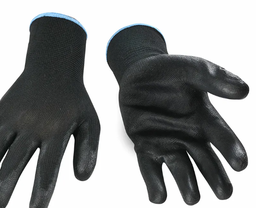 [610PU1] WPC-PU1 GANT EN POLYESTER NOIR LARGE SANS COUTURE EN POLYURÉTANE