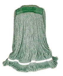 [632078] BVS-BEV1 MOPPE VERTE12OZ BRINS ATTACHÉS ET BOUCLÉS AVEC BANDE ÉTROITE