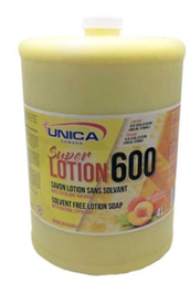 [860604] UNICA-604J ''SUPER LOTION 600'' SAVON LOTION DOUX POUR LES MAINS JAUNE *JUG* 4L