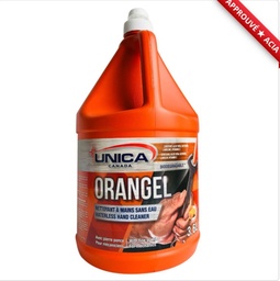 [864036] UNICA ''ORANGEL'' NETTOYANT À MAIN SANS RINÇAGE AVEC PIERRE PONCE, POMPE INCLUE 3,6L