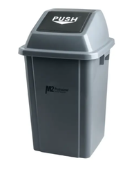 [05PS60] M2-WM-PS0060 POUBELLE CARRÉE EZ-PUSH AVEC COUVERCLE 60L GRISE