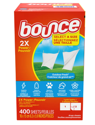 [733421] NOUVEAU FORMAT ''BOUNCE'' FEUILLES ASSOUPLISSANTES FRAICHEUR DE GRAND AIR 400/BOITE