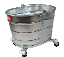 [050026] ADV-260 SEAU OVAL EN MÉTAL GALVANISÉ SUR ROUES 24.7 LITRES AVEC ANSE 